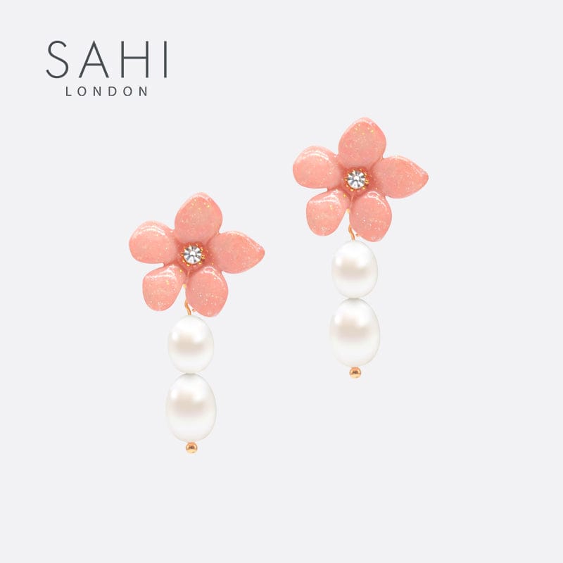 In Blossom Flower Bee Stud Earrings