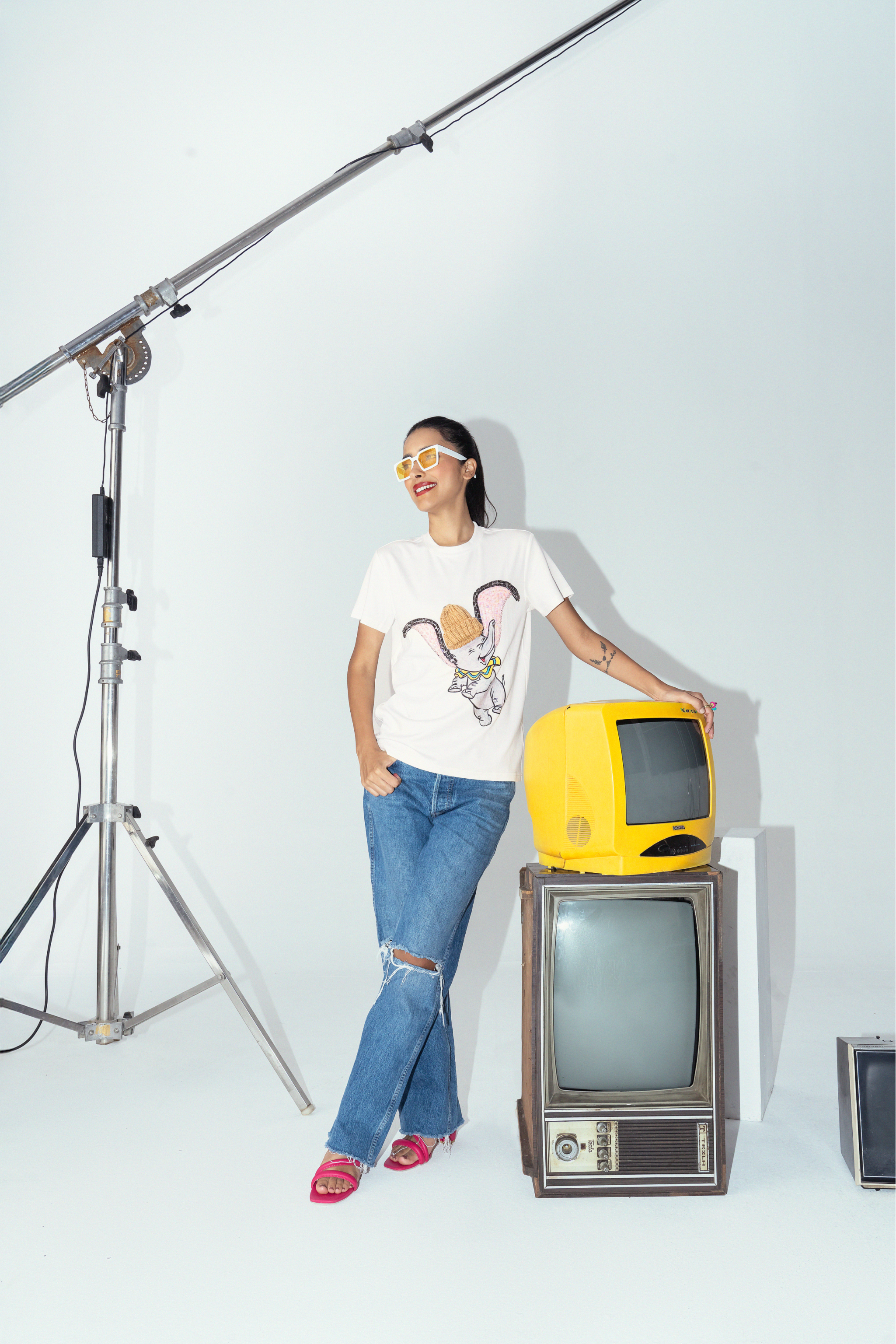 Pop Art Humpty Hand-Embroidered Women’s Cotton T-Shirt Sahi London