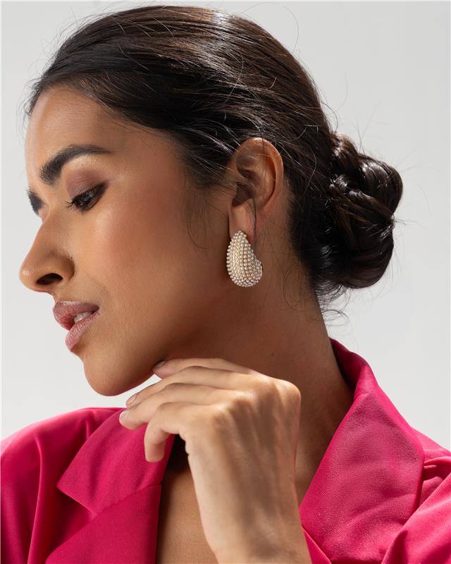 Sahi London Golden Stud Statement Earring