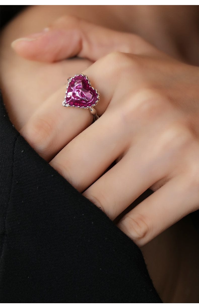 Sahi Love Heart Enamel Adjustable Ring – Sahi London